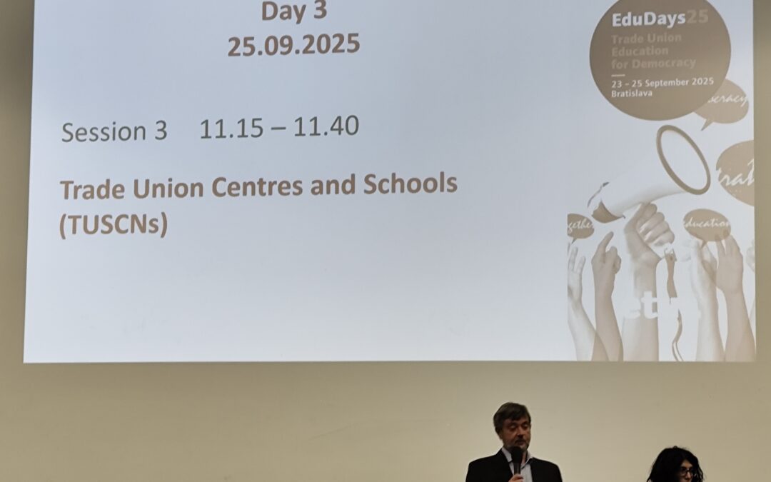 NASCE IL NETWORK EUROPEO DELLE SCUOLE DI FORMAZIONE SINDACALE (EDUDAYS 2025)
